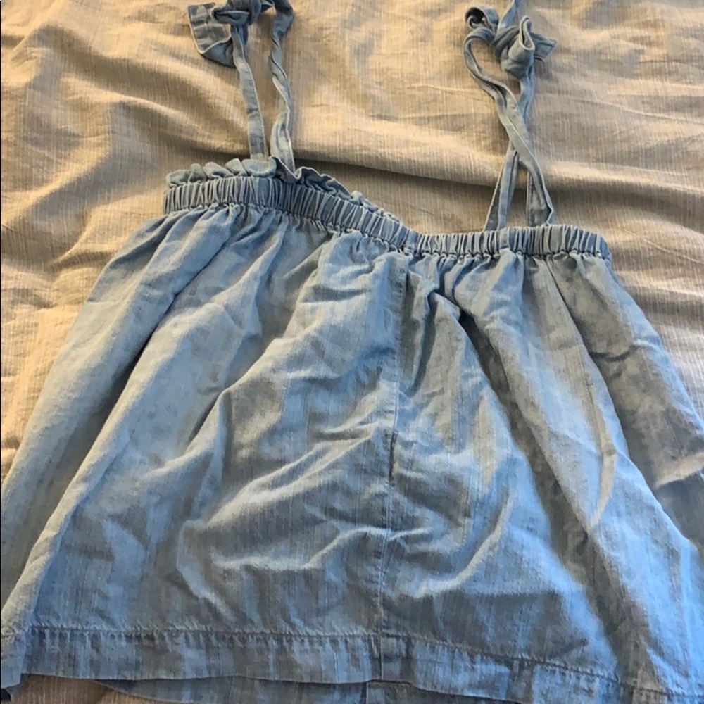 Hollister denim tie up tank top